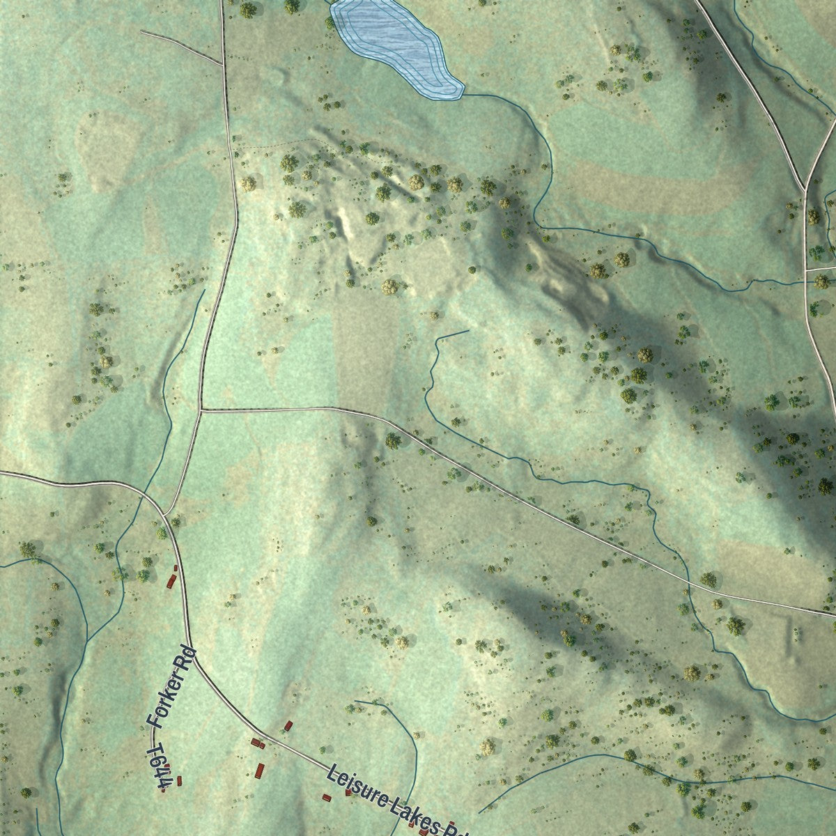 Second close-up of the map of Stevens, Pennsylvania print showing more streets and buildings