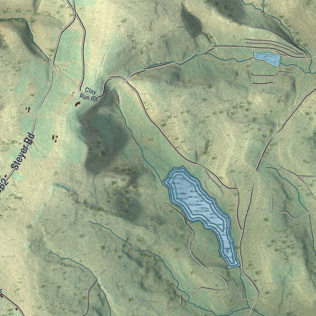 Close-up of the map of Stewart, Pennsylvania print showing street and building detail