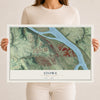 Map of Stowe, Pennsylvania, 12 x 18 inch unframed archival matte print