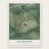 Strausstown, Pennsylvania map print, the full design