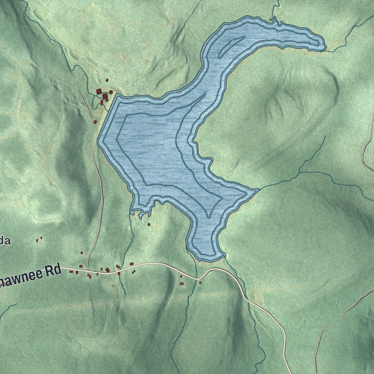 Close-up of the map of Summerhill, Cambria County, Pennsylvania print showing street and building detail