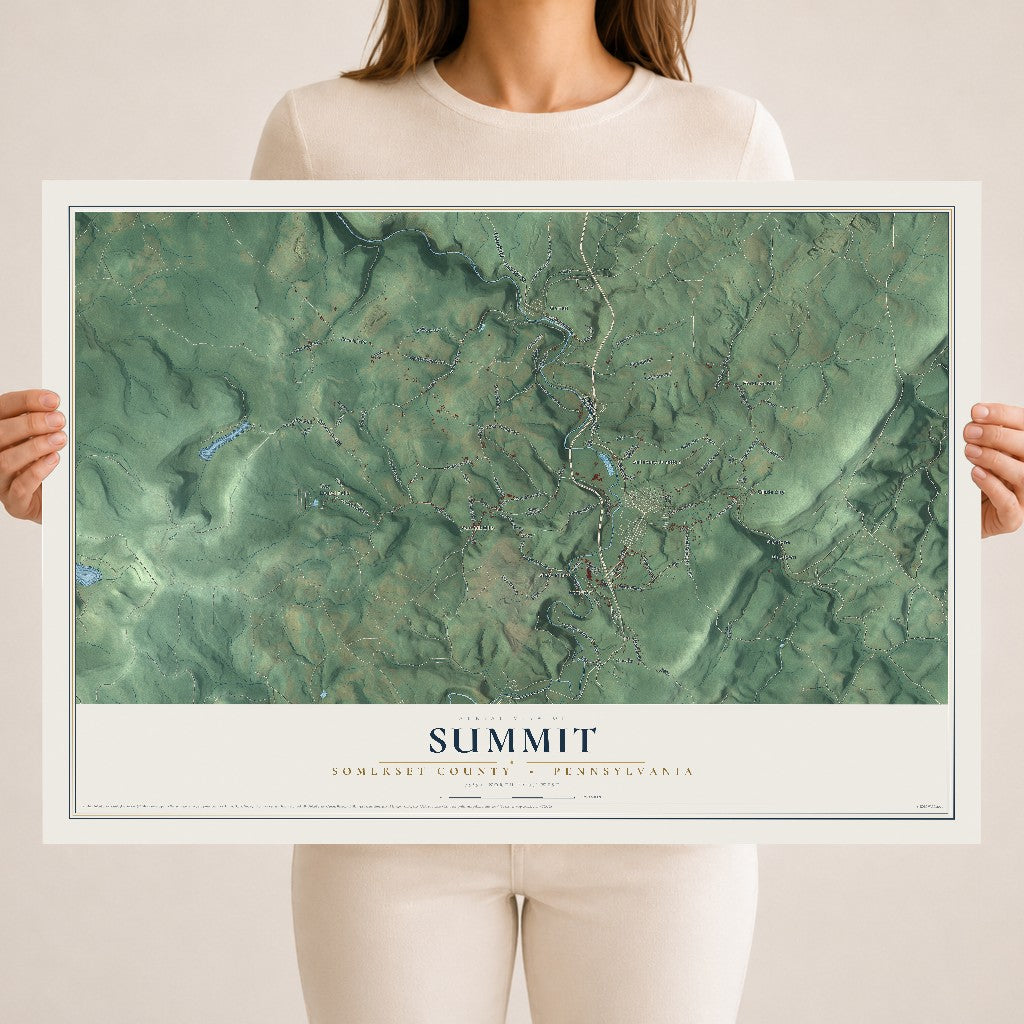 Map of Summit, Somerset County, Pennsylvania, 18 x 24 inch unframed archival matte print