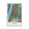 Map of Sunbury, Pennsylvania, 12 x 18 inch unframed archival matte print