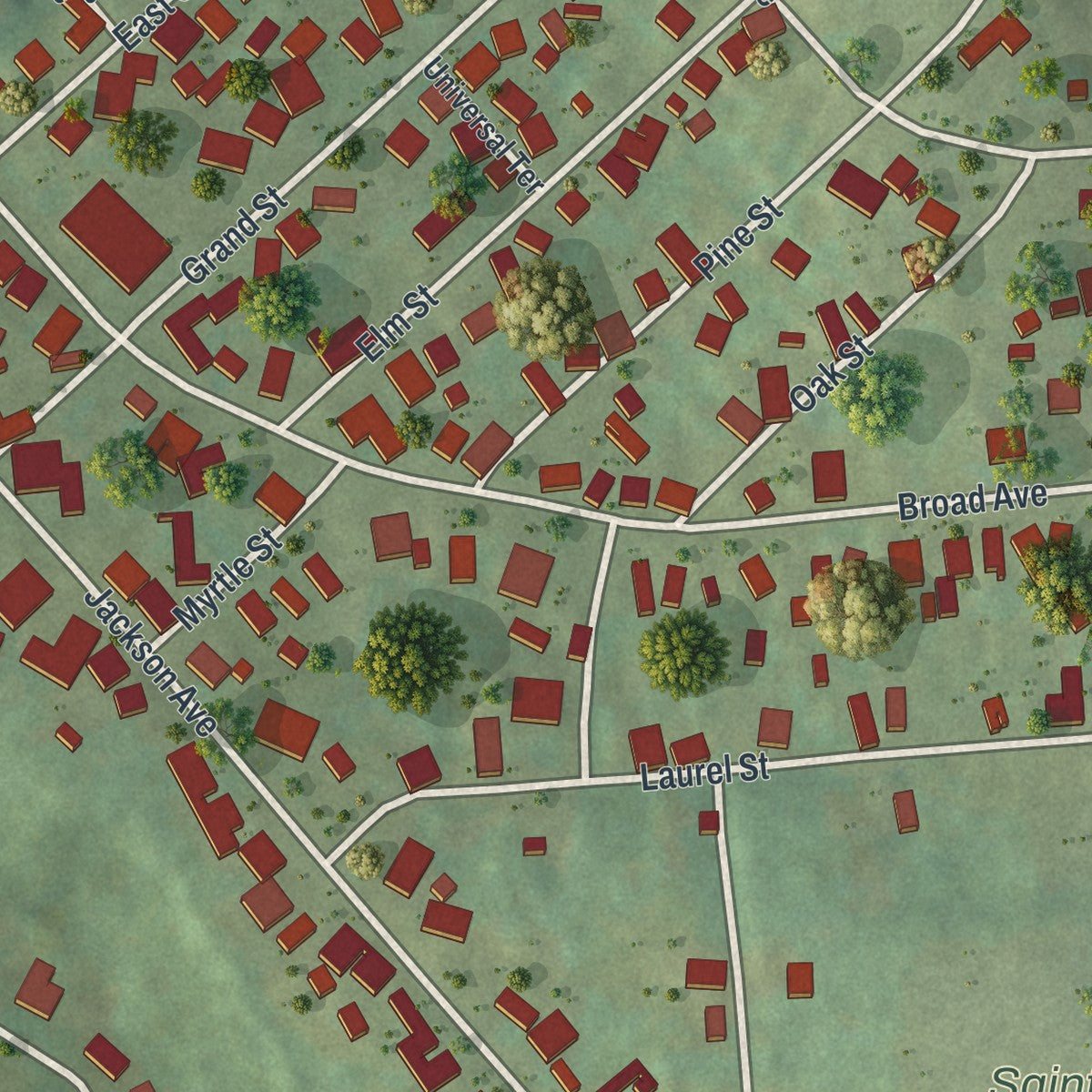 Close-up of the map of Susquehanna Depot, Pennsylvania print showing street and building detail
