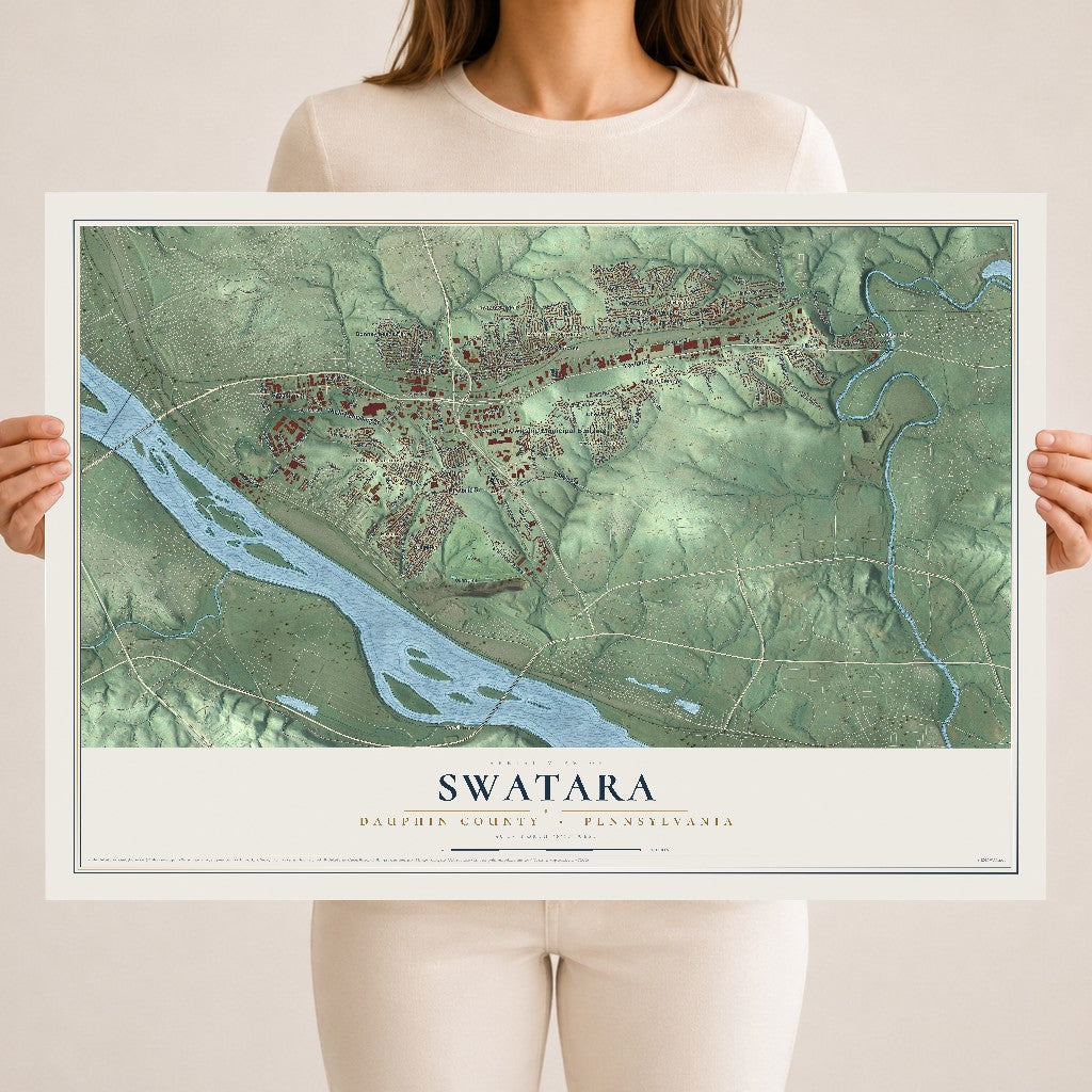 Map of Swatara, Dauphin County, Pennsylvania, 18 x 24 inch unframed archival matte print