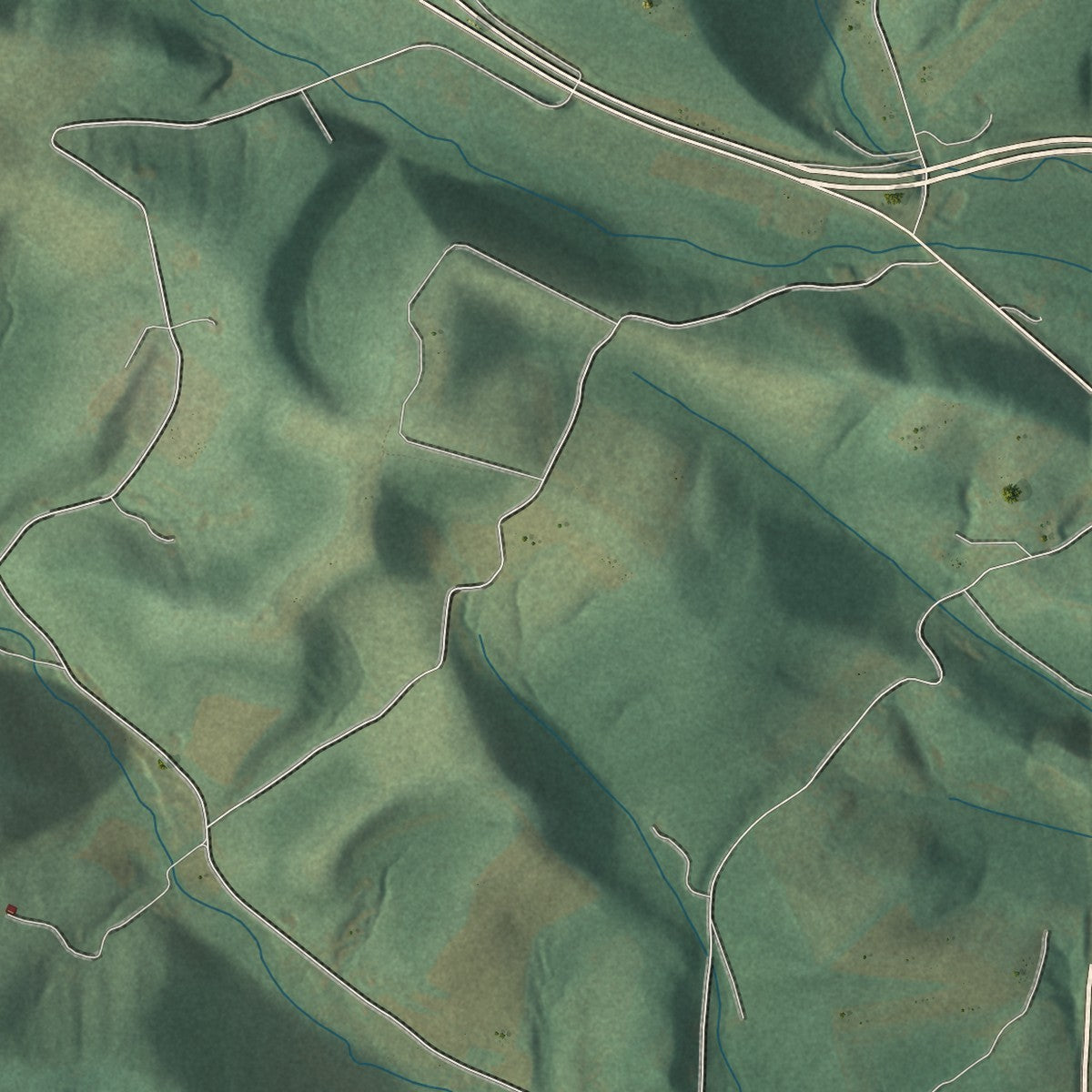 Second close-up of the map of Taylor, Centre County, Pennsylvania print showing more streets and buildings