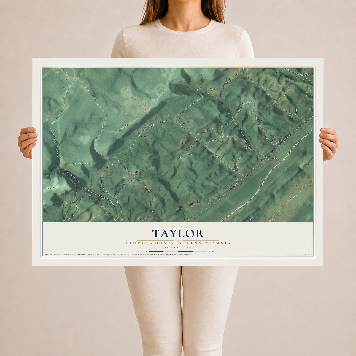Map of Taylor, Centre County, Pennsylvania, 24 x 36 inch unframed archival matte print