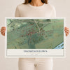 Map of Thompsontown, Pennsylvania, 12 x 18 inch unframed archival matte print