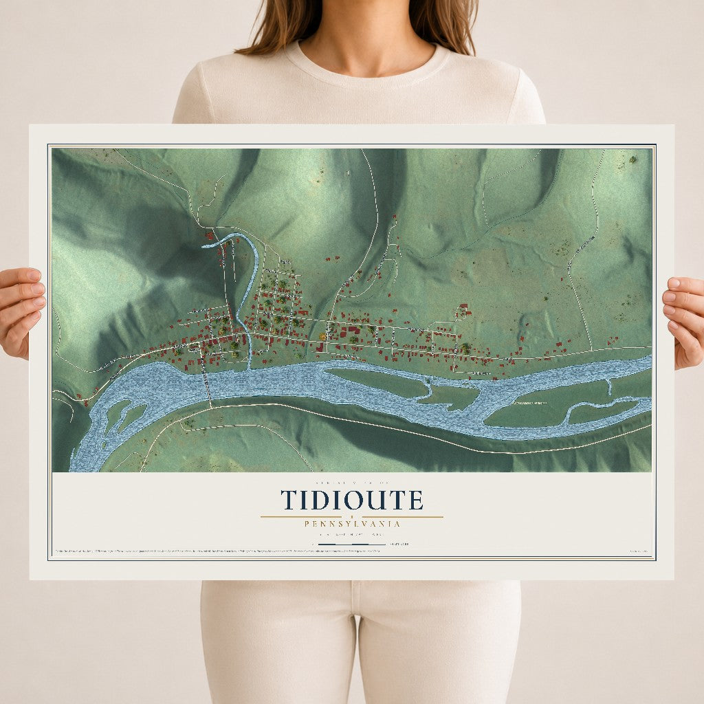 Map of Tidioute, Pennsylvania, 18 x 24 inch unframed archival matte print
