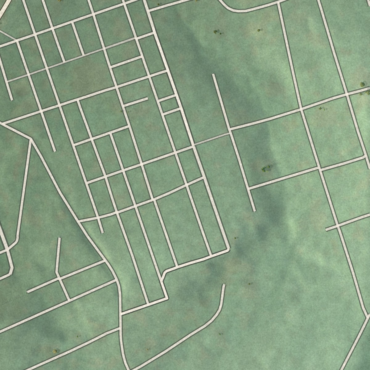 Close-up of the map of Timber Hills, Pennsylvania print showing street and building detail