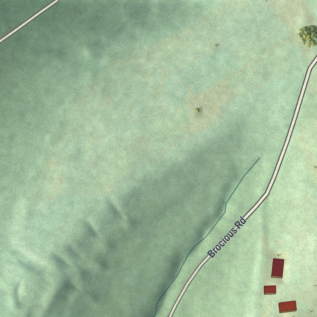 Second close-up of the map of Timblin, Pennsylvania print showing more streets and buildings