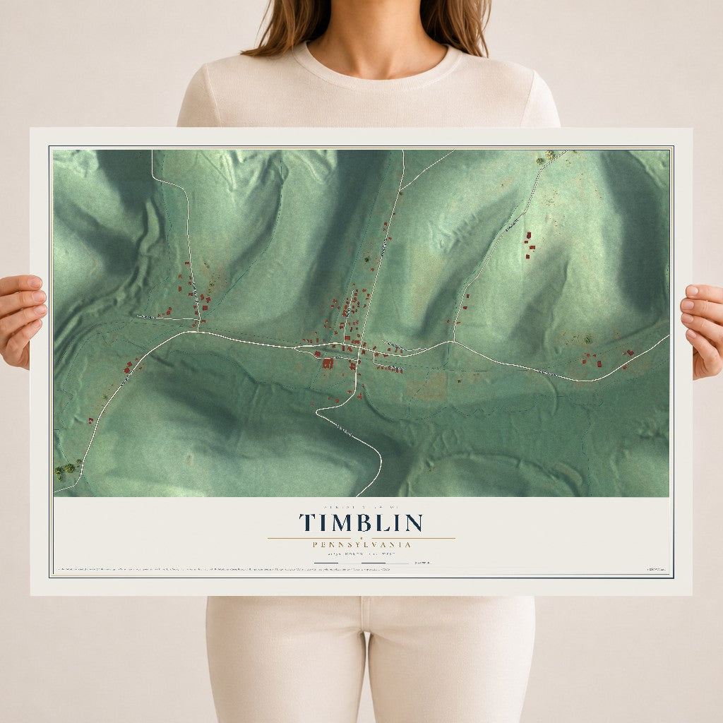 Map of Timblin, Pennsylvania, 18 x 24 inch unframed archival matte print