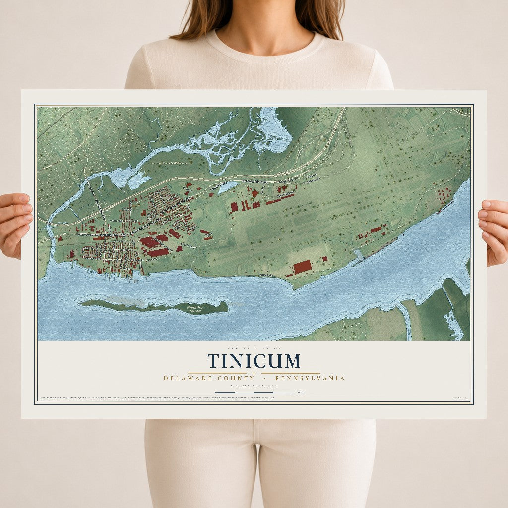 Map of Tinicum, Delaware County, Pennsylvania, 18 x 24 inch unframed archival matte print