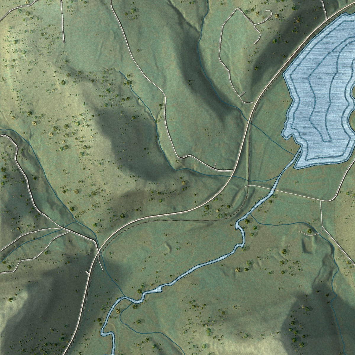 Second close-up of the map of Tioga, Tioga County, Pennsylvania print showing more streets and buildings