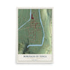 Map of the Borough of Tioga, Tioga County, Pennsylvania, 12 x 18 inch unframed archival matte print