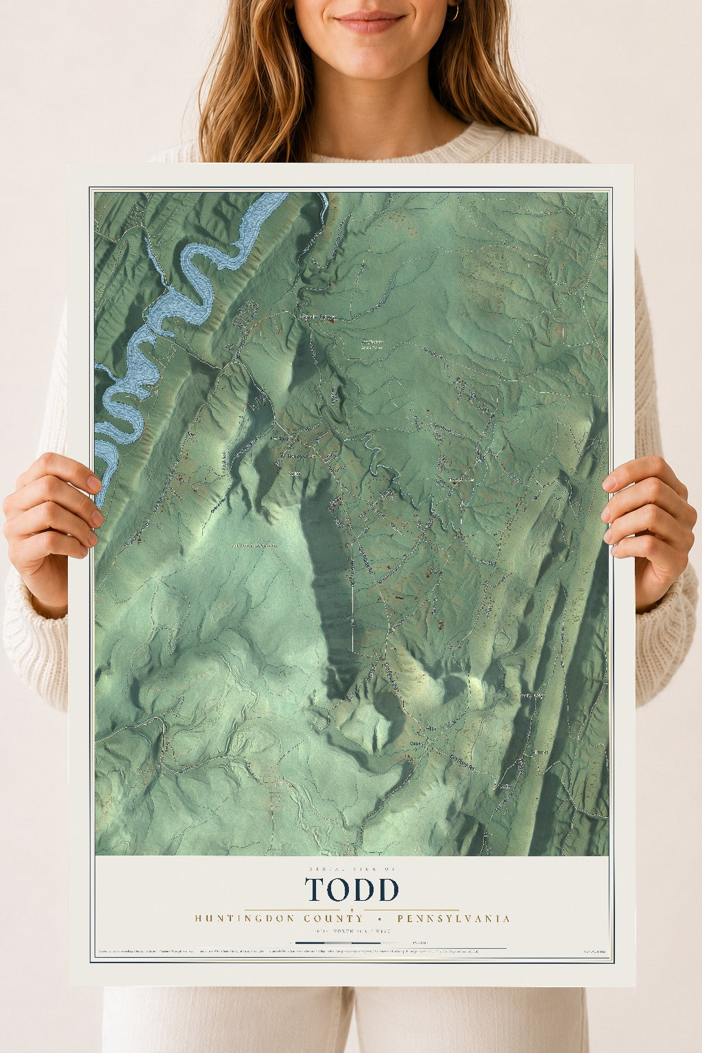 Map of Todd, Huntingdon County, Pennsylvania, 18 x 24 inch unframed archival matte print