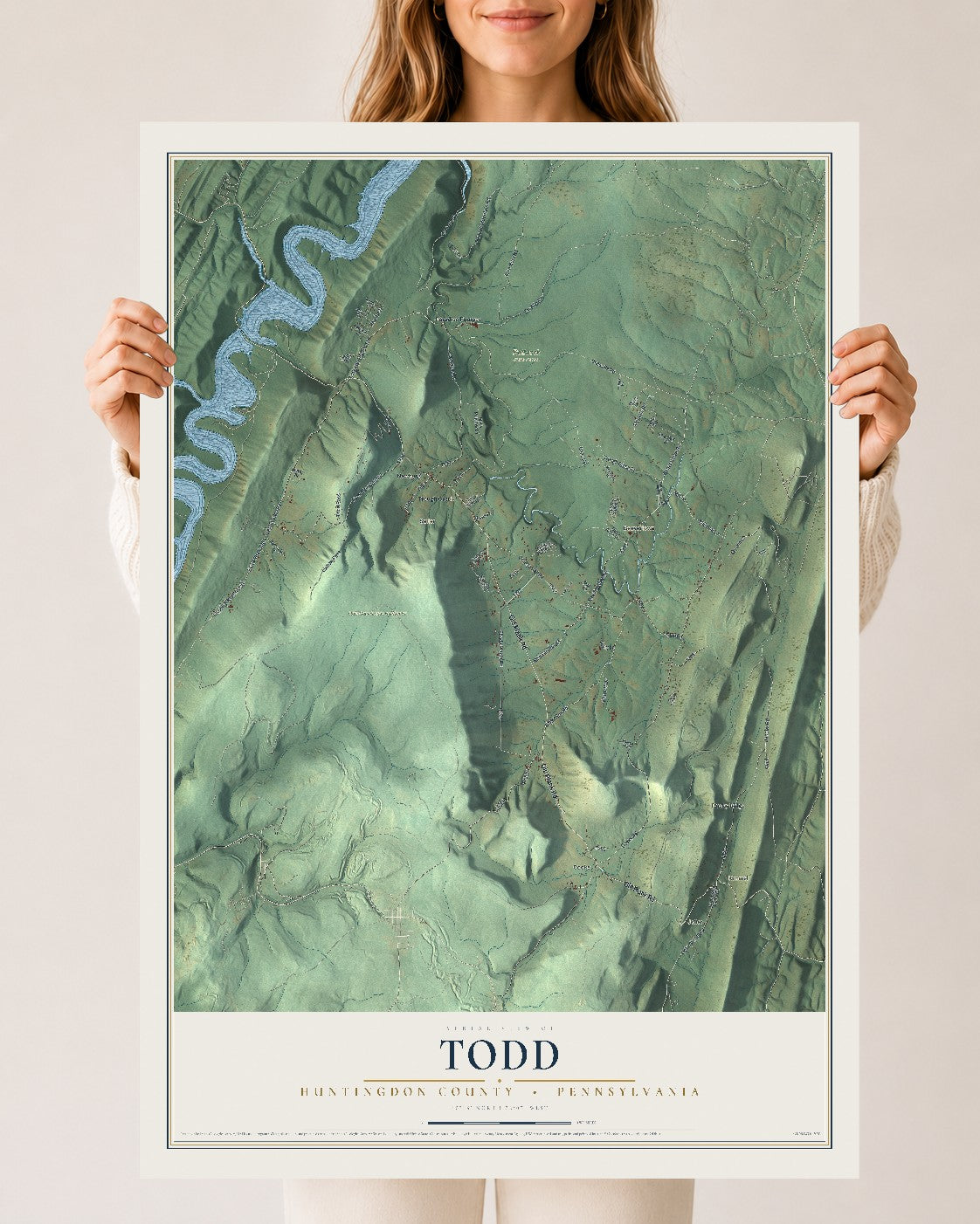 Map of Todd, Huntingdon County, Pennsylvania, 24 x 36 inch unframed archival matte print