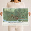 Map of the Borough of Tunkhannock, Wyoming County, Pennsylvania, 12 x 18 inch unframed archival matte print