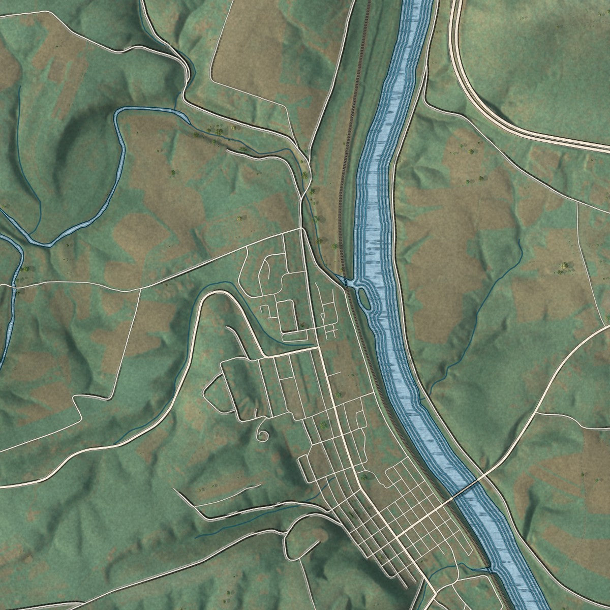 Close-up of the map of Tuscarora, Perry County, Pennsylvania print showing street and building detail