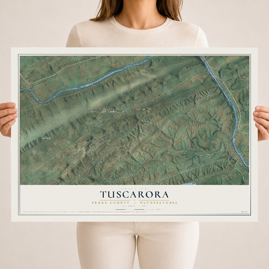 Map of Tuscarora, Perry County, Pennsylvania, 18 x 24 inch unframed archival matte print