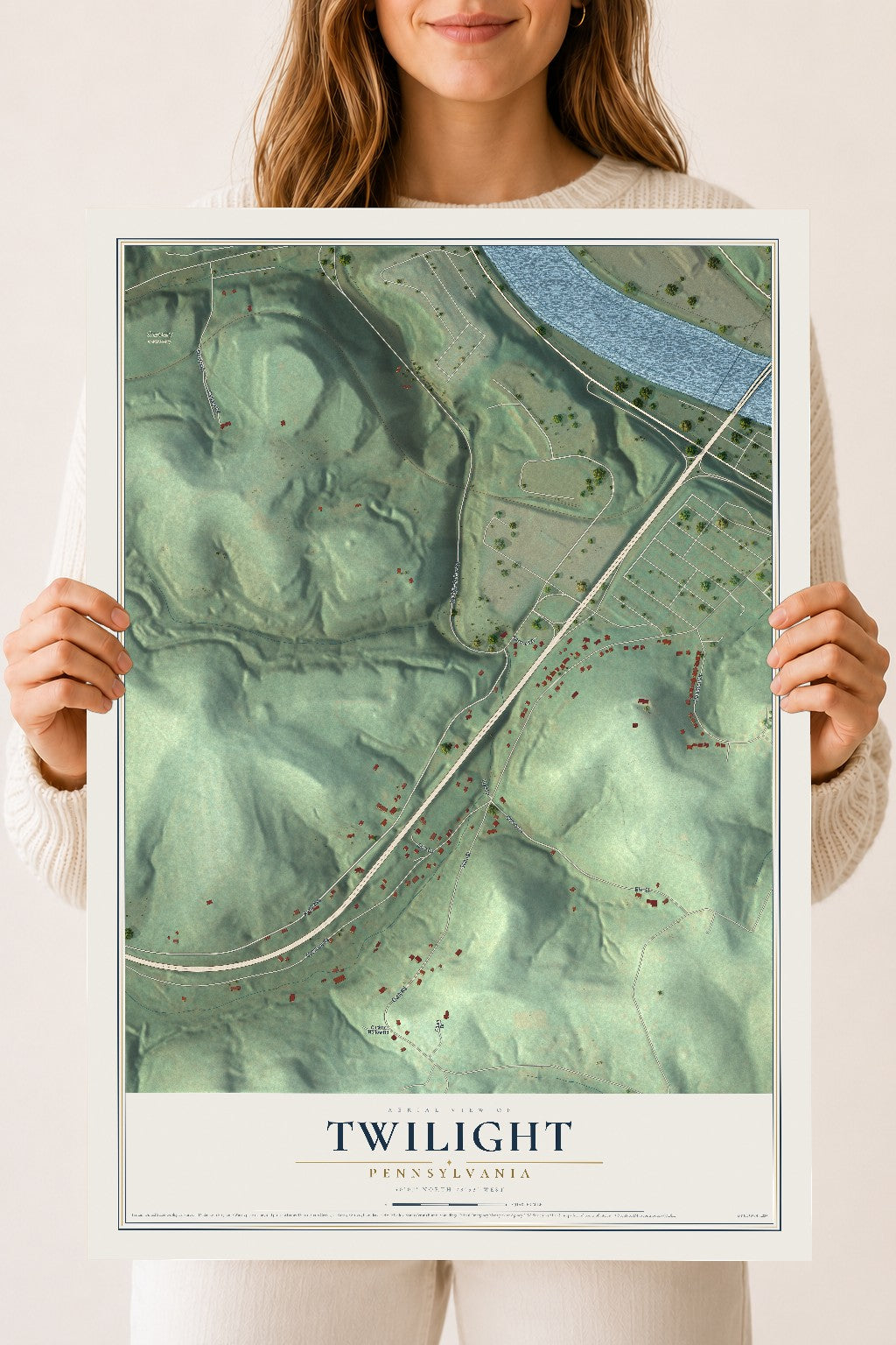 Map of Twilight, Pennsylvania, 18 x 24 inch unframed archival matte print