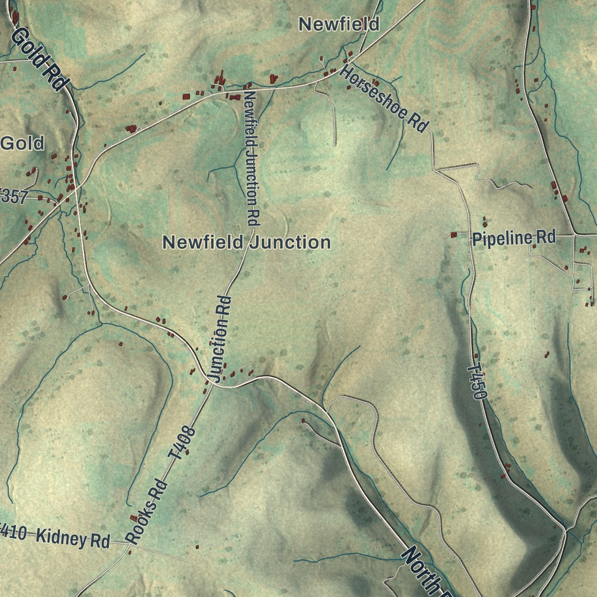 Close-up of the map of Ulysses, Potter County, Pennsylvania print showing street and building detail