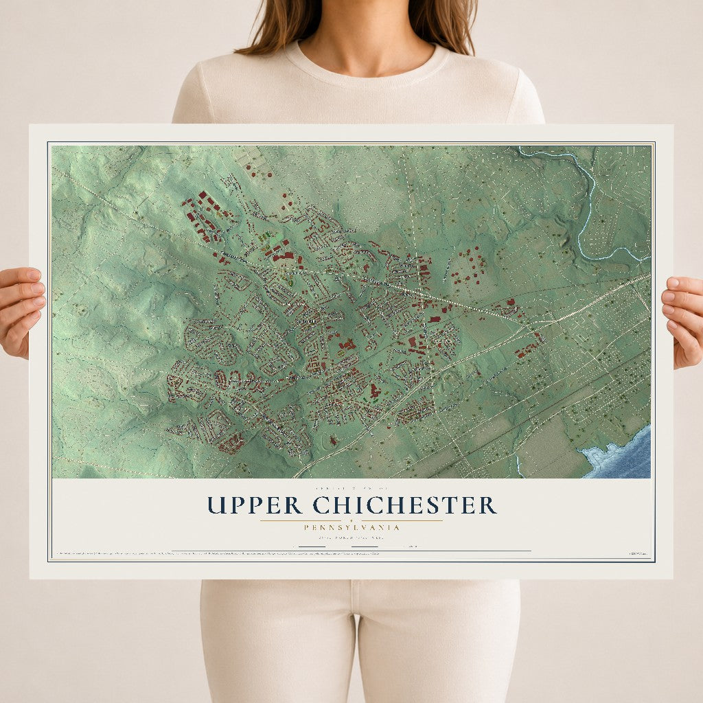 Map of Upper Chichester, Pennsylvania, 18 x 24 inch unframed archival matte print