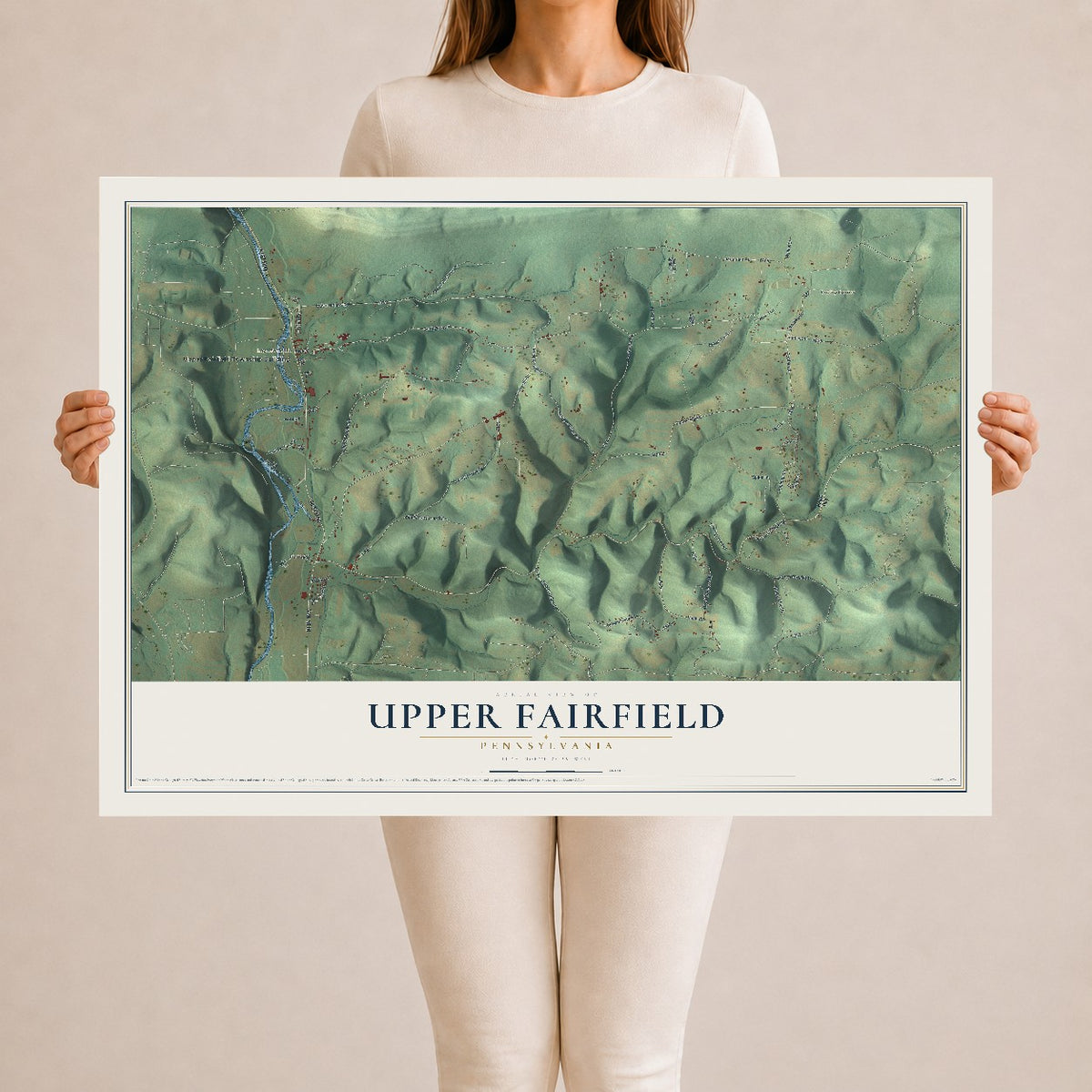 Map of Upper Fairfield, Pennsylvania, 24 x 36 inch unframed archival matte print