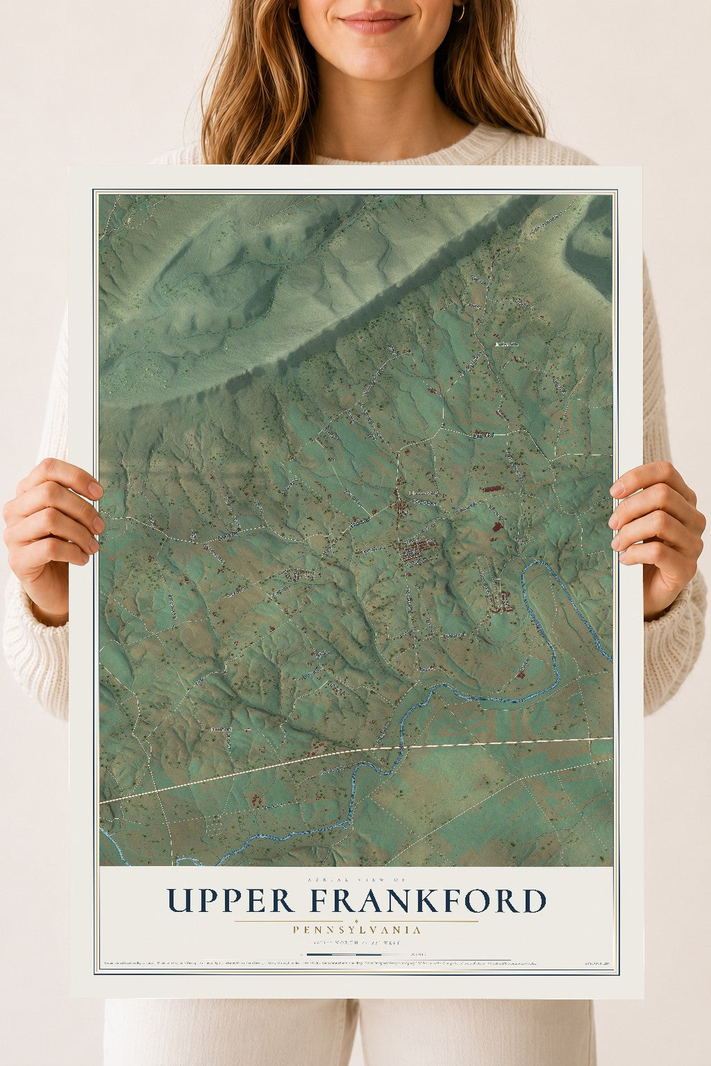 Map of Upper Frankford, Pennsylvania, 18 x 24 inch unframed archival matte print