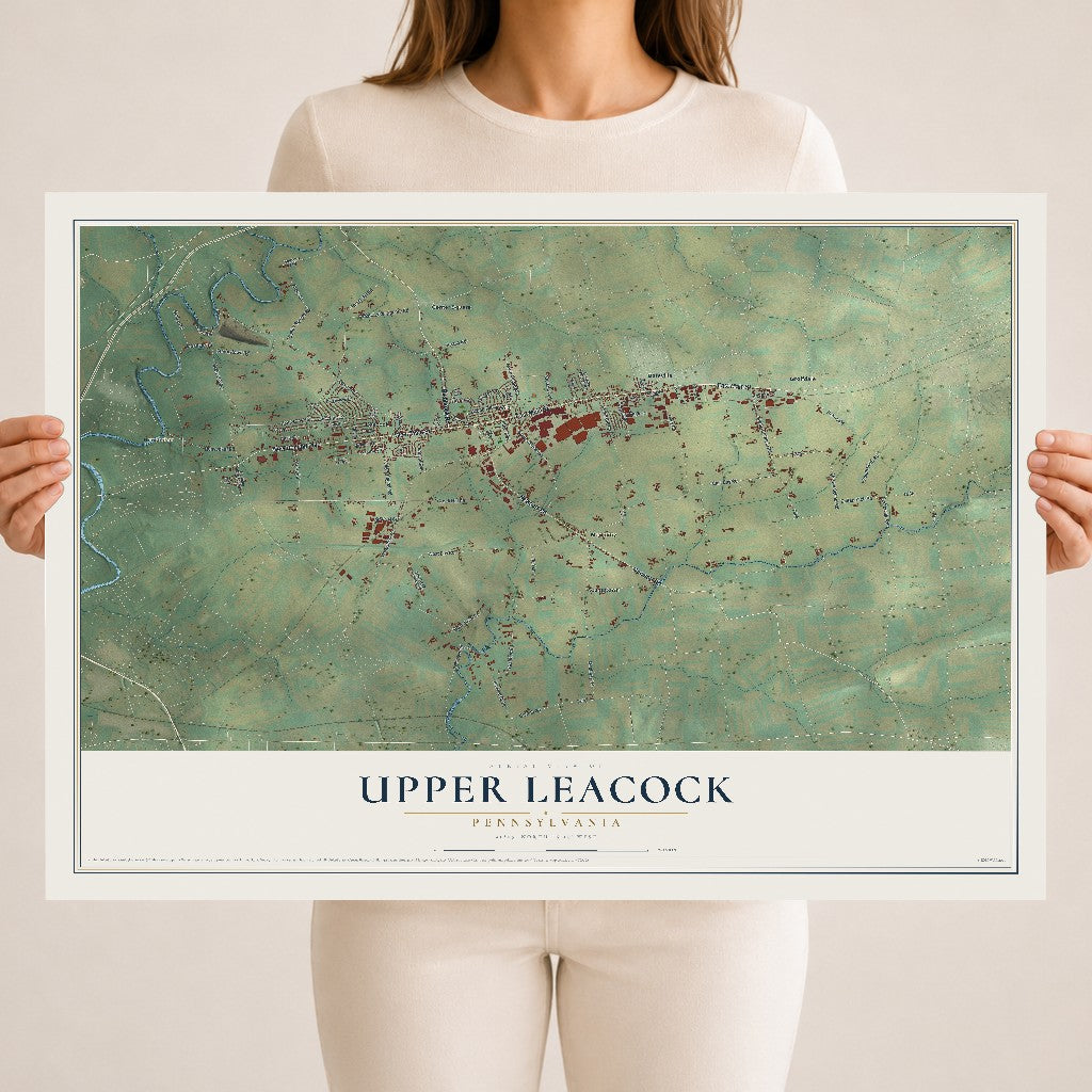 Map of Upper Leacock, Pennsylvania, 18 x 24 inch unframed archival matte print