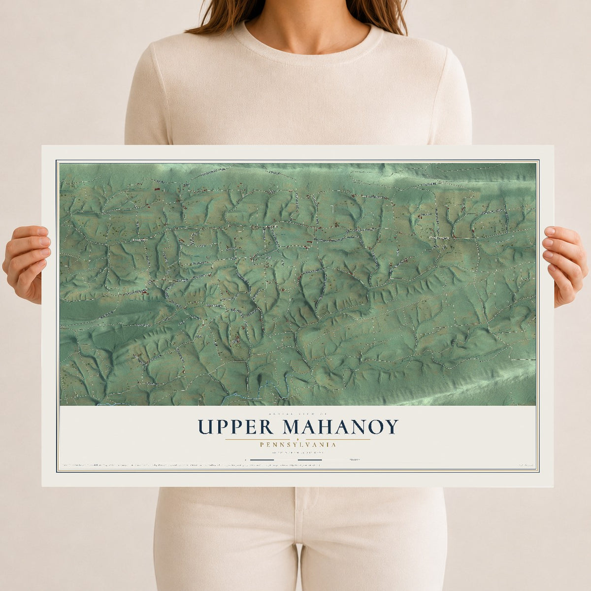 Map of Upper Mahanoy, Pennsylvania, 12 x 18 inch unframed archival matte print
