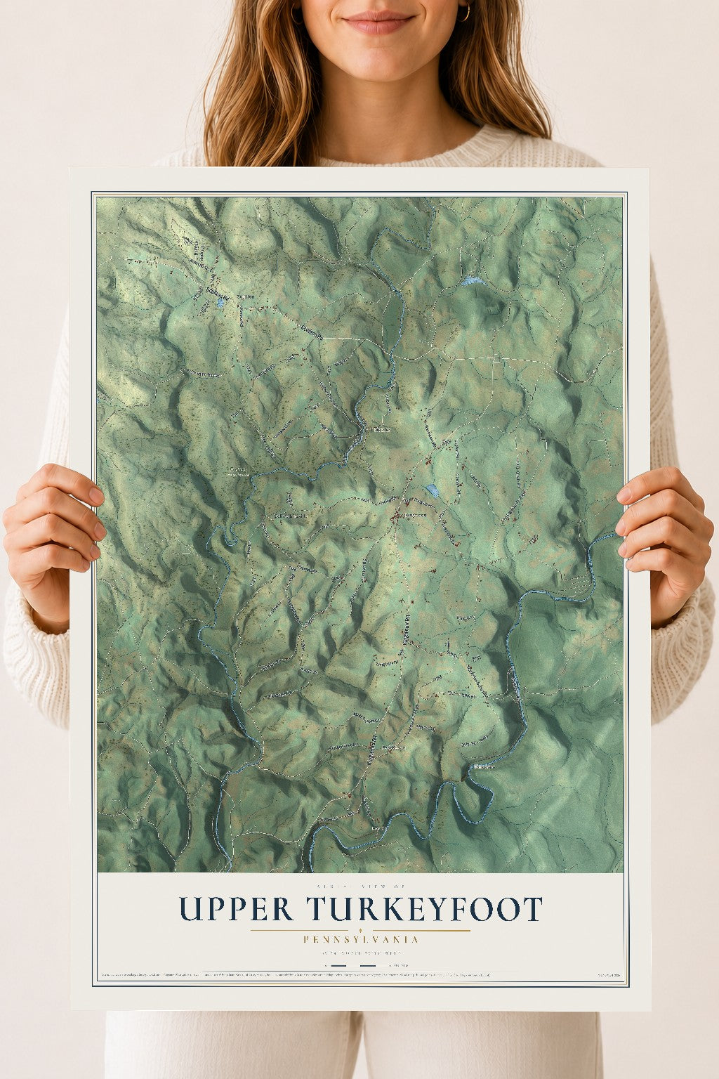 Map of Upper Turkeyfoot, Pennsylvania, 18 x 24 inch unframed archival matte print
