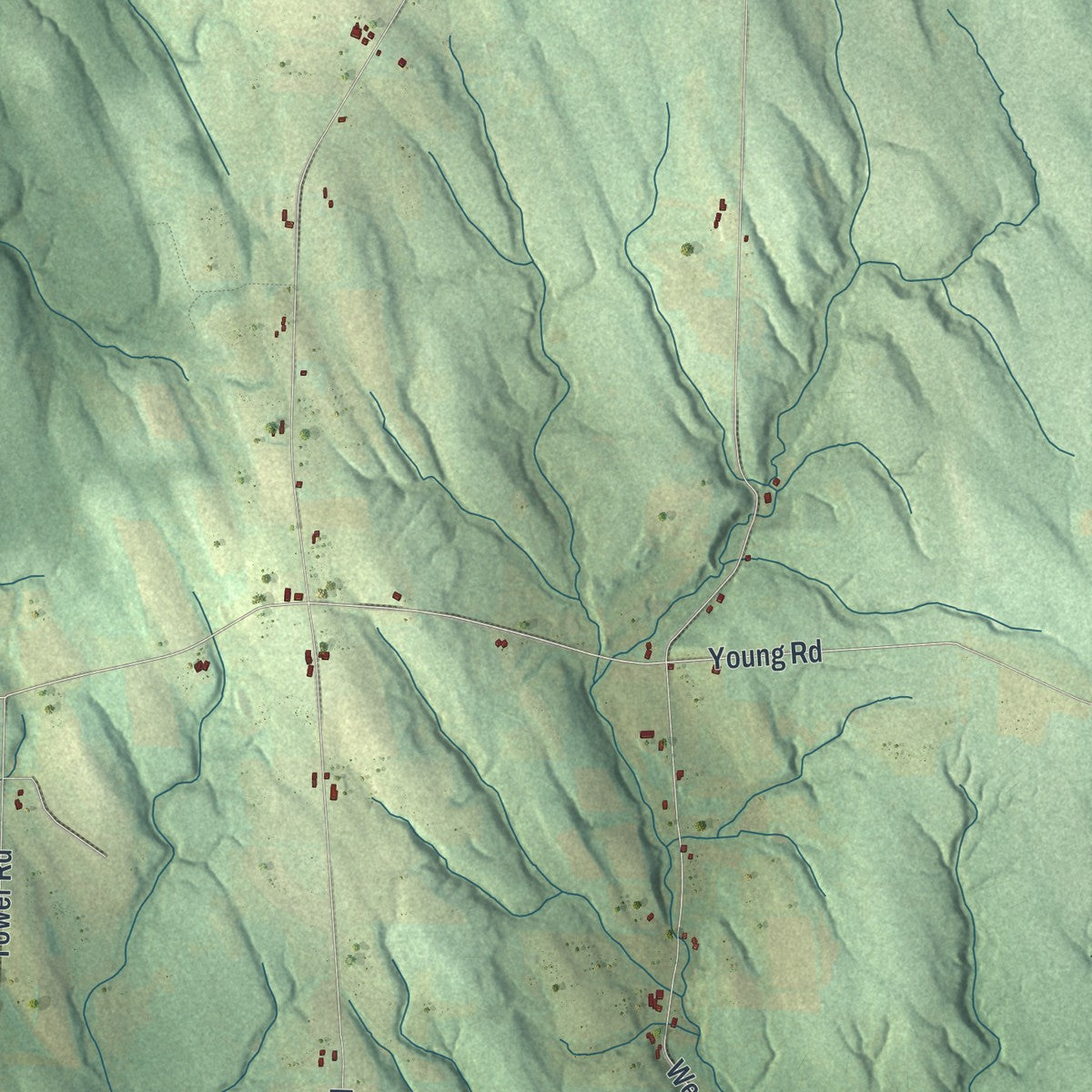 Second close-up of the map of Venango, Erie County, Pennsylvania print showing more streets and buildings
