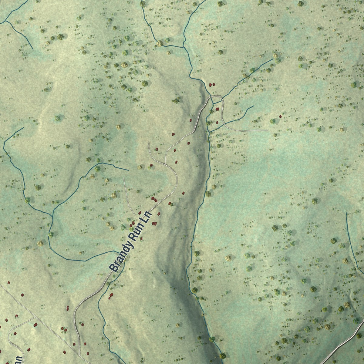 Second close-up of the map of Ward, Pennsylvania print showing more streets and buildings