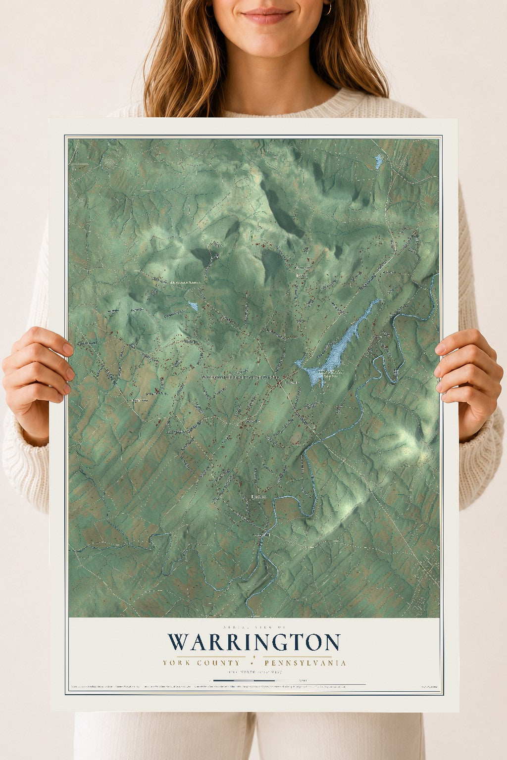 Map of Warrington, York County, Pennsylvania, 18 x 24 inch unframed archival matte print