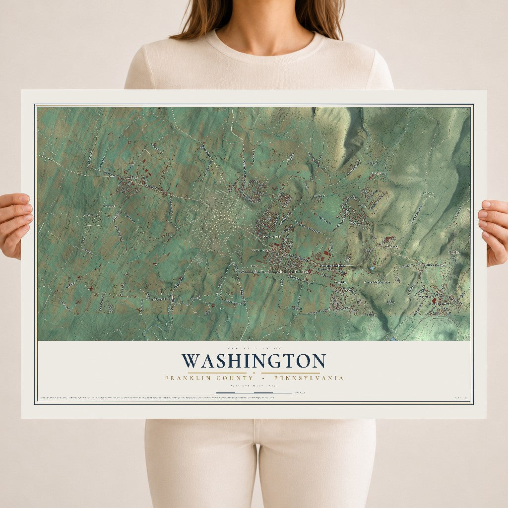 Map of Washington, Franklin County, Pennsylvania, 18 x 24 inch unframed archival matte print