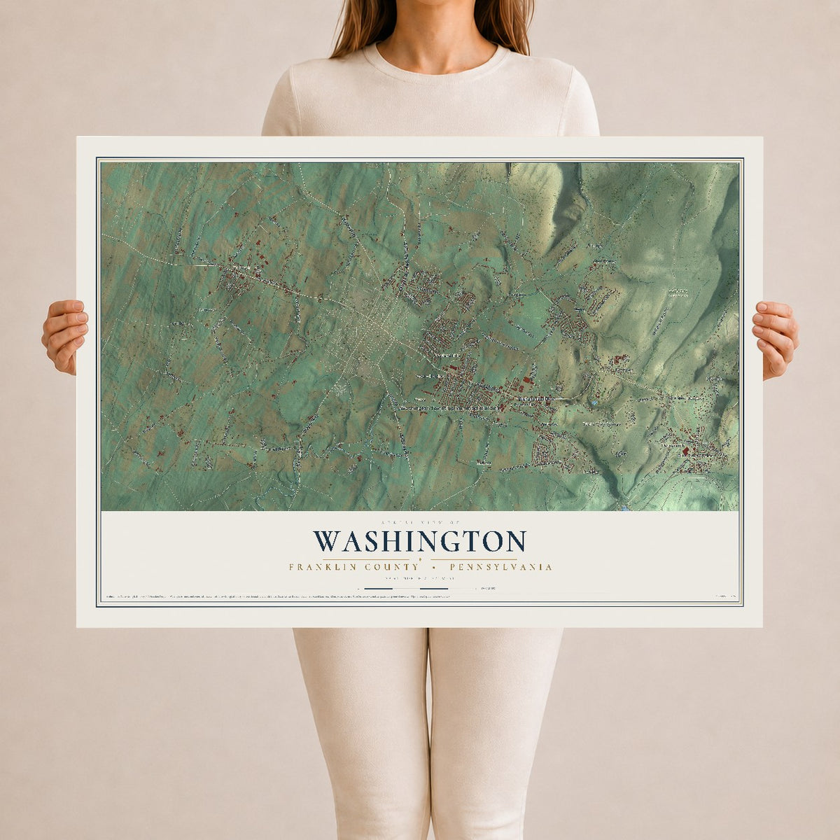 Map of Washington, Franklin County, Pennsylvania, 24 x 36 inch unframed archival matte print