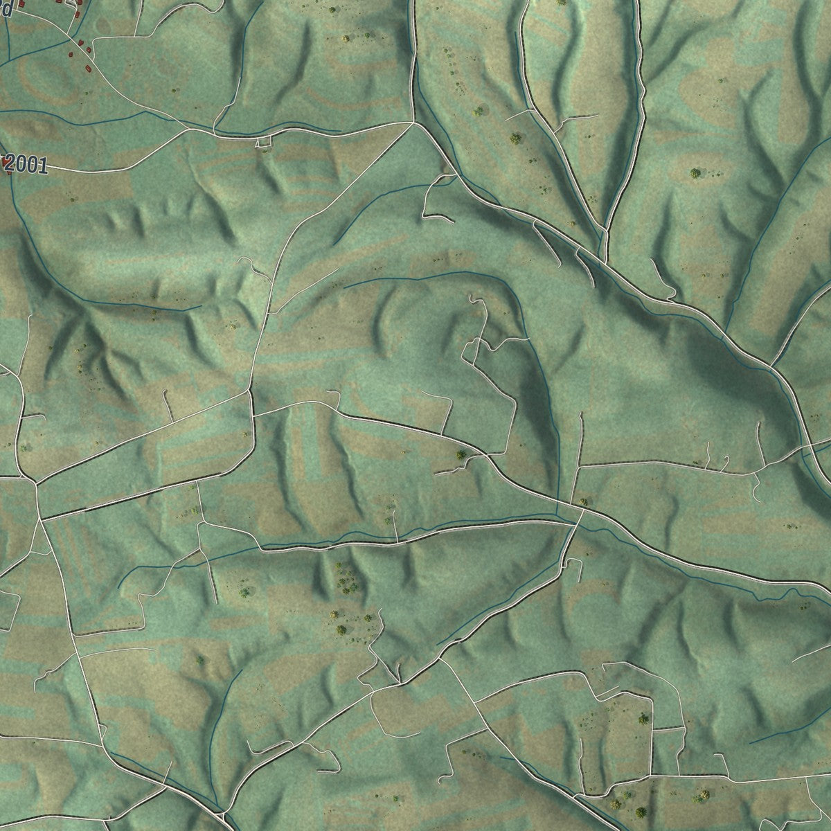 Close-up of the map of Washington, Snyder County, Pennsylvania print showing street and building detail