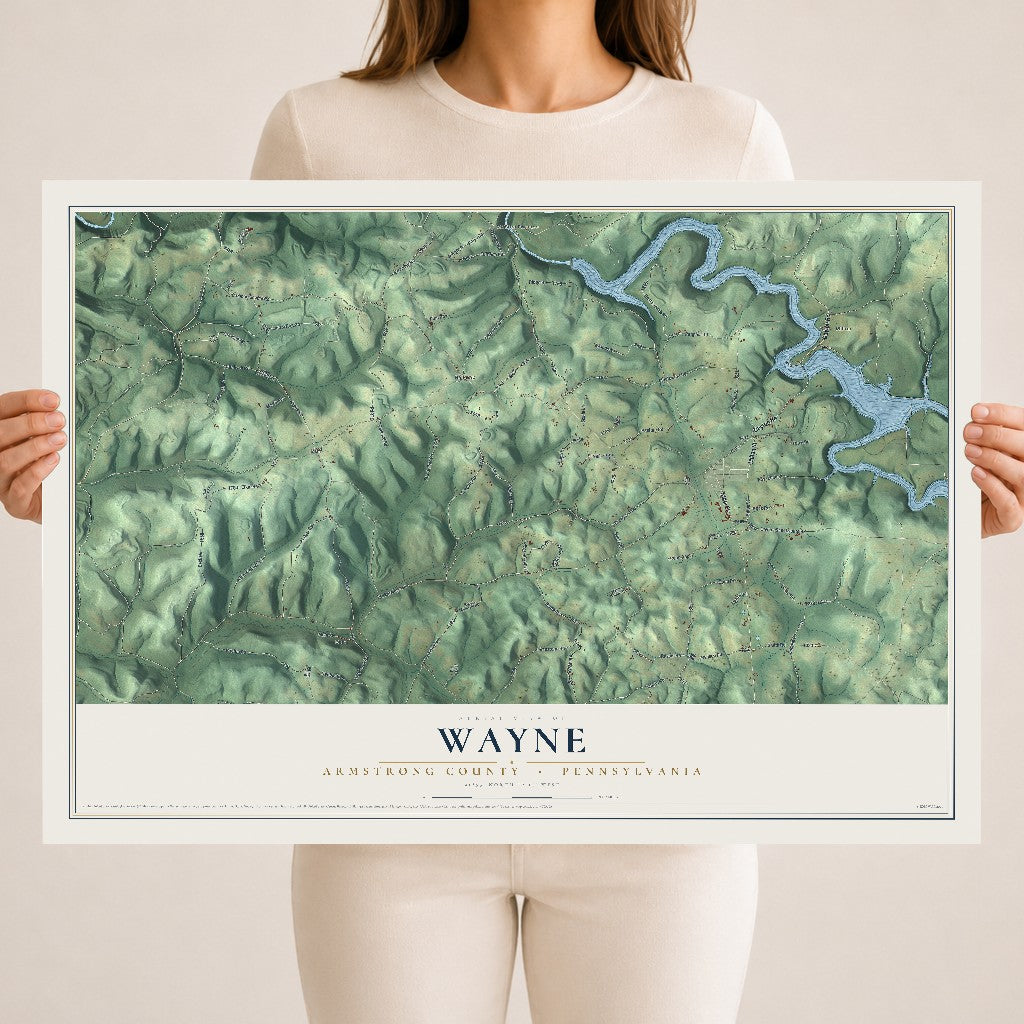 Map of Wayne, Armstrong County, Pennsylvania, 18 x 24 inch unframed archival matte print