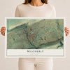 Map of Weatherly, Pennsylvania, 12 x 18 inch unframed archival matte print