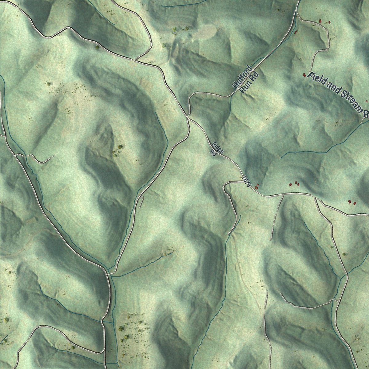 Second close-up of the map of West Bethlehem, Pennsylvania print showing more streets and buildings