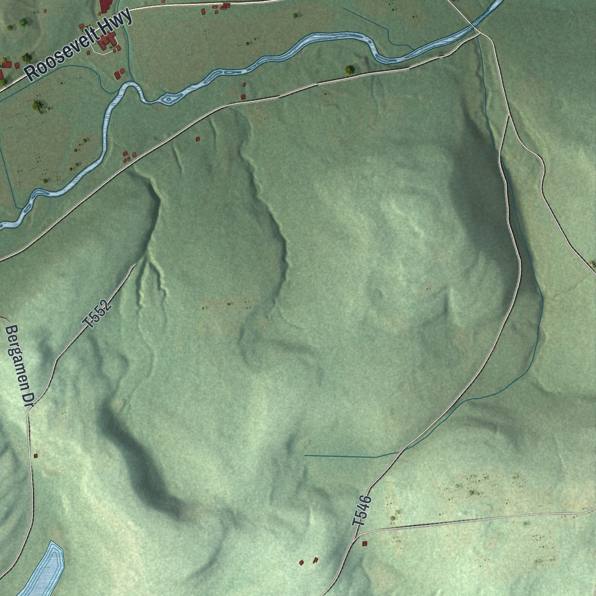 Second close-up of the map of West Burlington, Pennsylvania print showing more streets and buildings