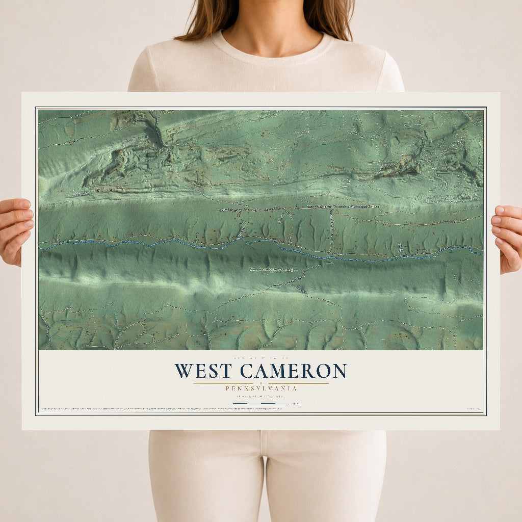 Map of West Cameron, Pennsylvania, 18 x 24 inch unframed archival matte print