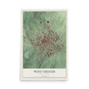 Map of West Chester, Pennsylvania, 12 x 18 inch unframed archival matte print