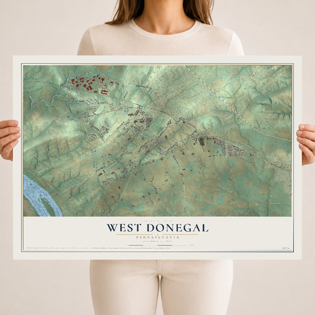 Map of West Donegal, Pennsylvania, 18 x 24 inch unframed archival matte print