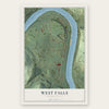 West Falls, Pennsylvania map print, the full design