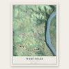 West Hills, Pennsylvania map print, the full design