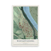 Map of West Kittanning, Pennsylvania, 12 x 18 inch unframed archival matte print