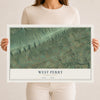 Map of West Perry, Pennsylvania, 12 x 18 inch unframed archival matte print