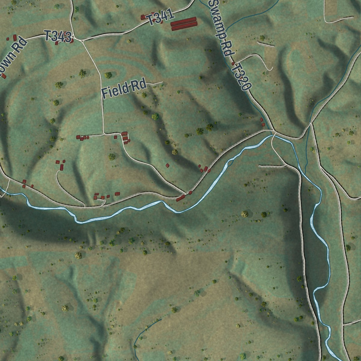 Close-up of the map of West Perry, Pennsylvania print showing street and building detail